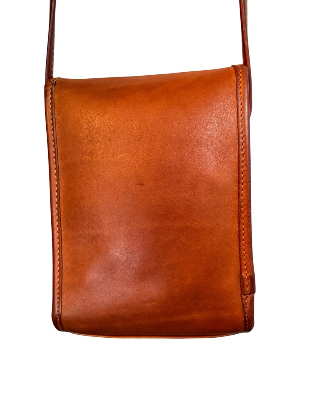 Vintage Coach Scooter Bag 9893 British Tan Leather Crossbody USA - Picture 5 of 12